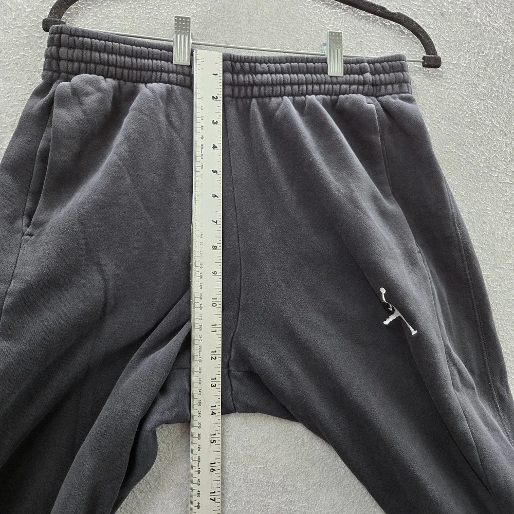 Jordan Men Pants‎ M Black Embroidered Jogger Y2K Fleece  Logo Jumpman